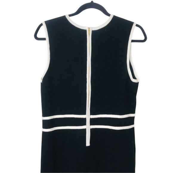 Jessica Black And White Minimalist  Sleeveless Knit fitted Midi Dress women M - Picture 10 of 15